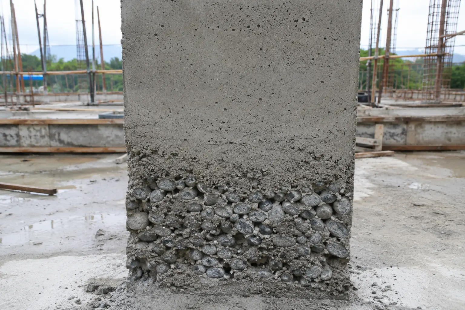 Segregation on concrete