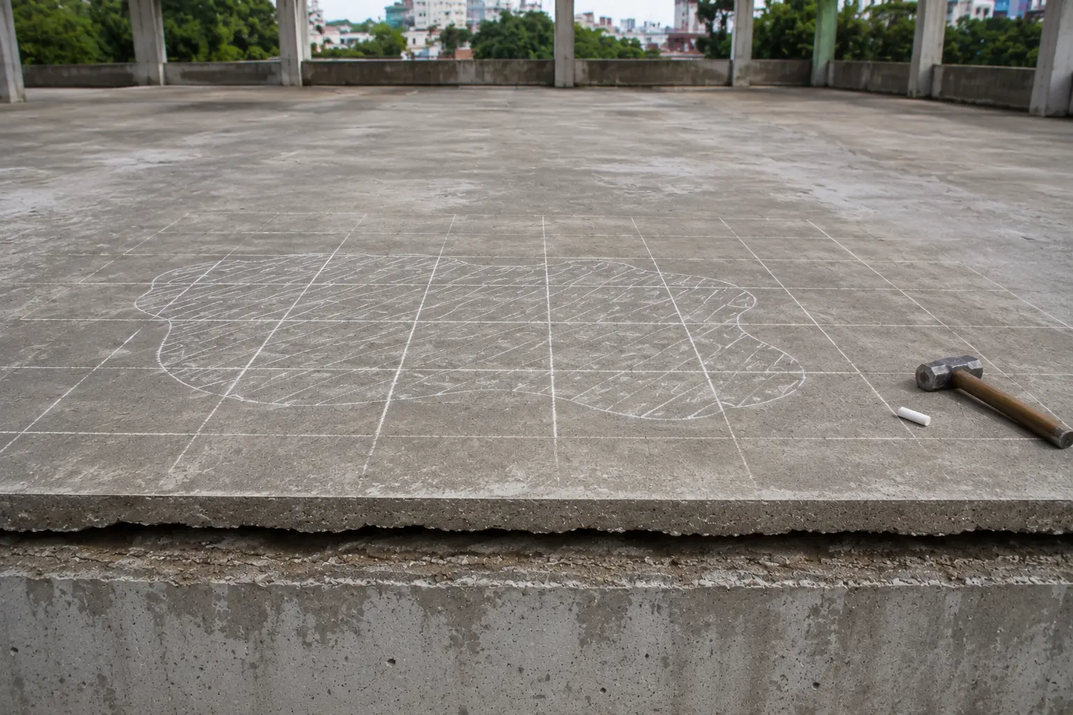 Delamination on concrete